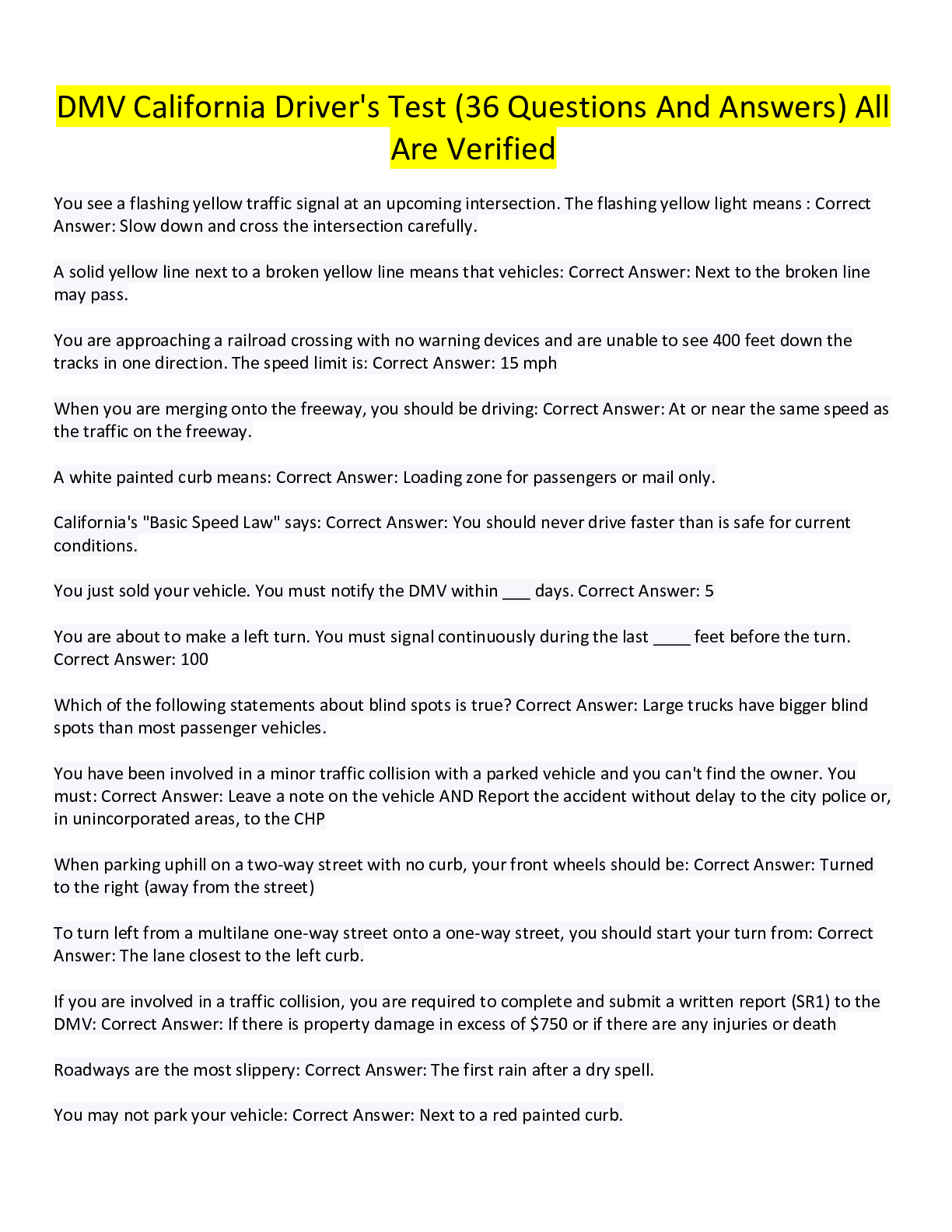 Preview image of DMV California Driver document